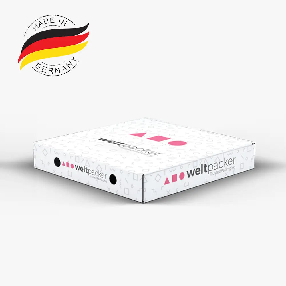 Pizzakarton im Sonderdesign aus Mikrowellpappe Kraft (100 stück)