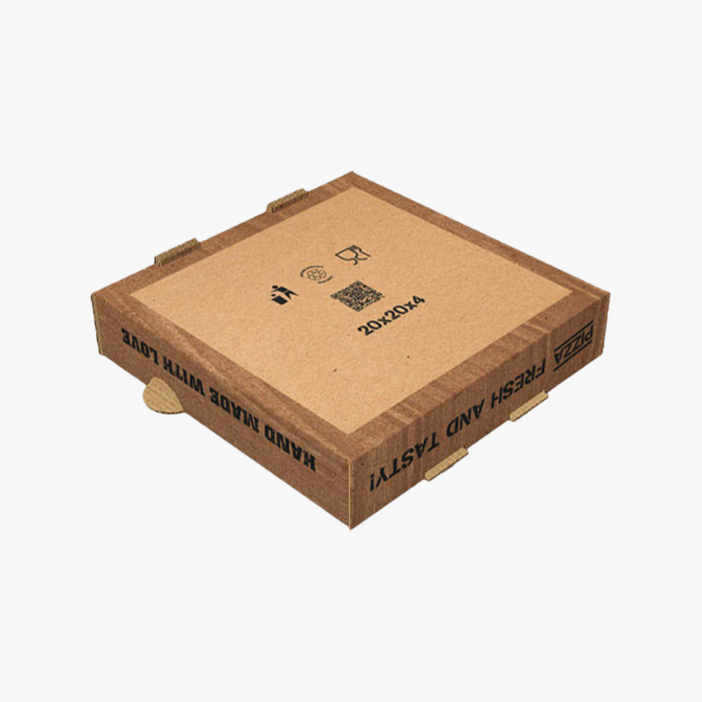 Welt Packer Pizzakartons aus Mikrowellpappe Kraft 20 x 20 x 4 cm (100 stück)