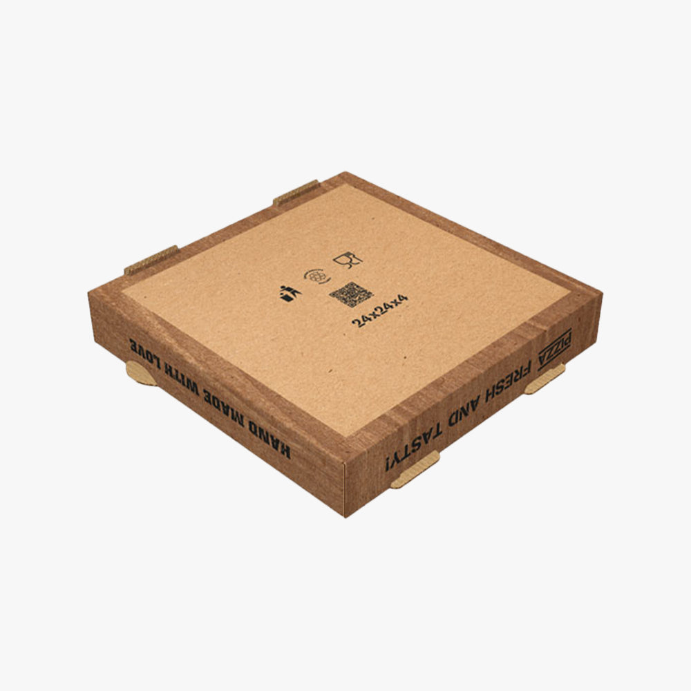 Welt Packer Pizzakartons aus Mikrowellpappe Kraft 24 x 24 x 4 cm (100 stück)