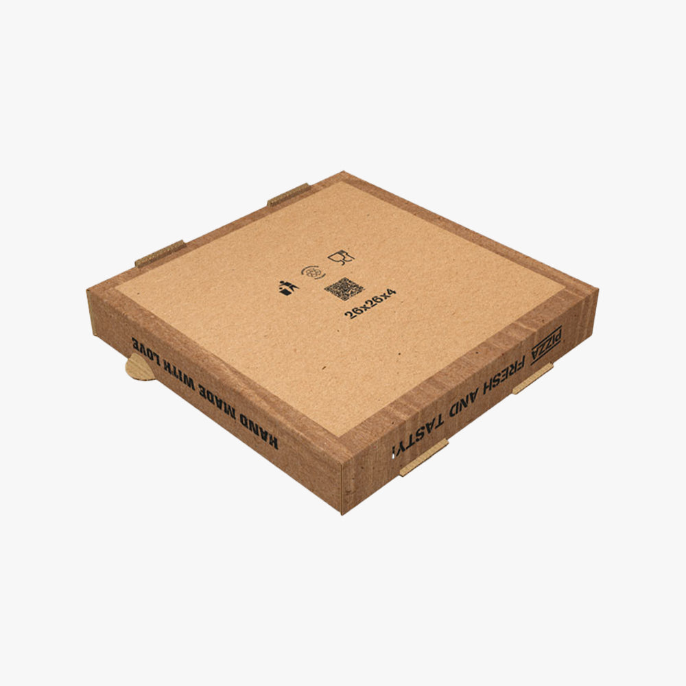 Welt Packer Pizzakartons aus Mikrowellpappe Kraft 26 x 26 x 4 cm (100 stück)