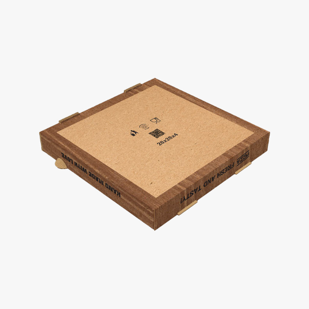 Welt Packer Pizzakartons aus Mikrowellpappe Kraft 28 x 28 x 4 cm (100 stück)