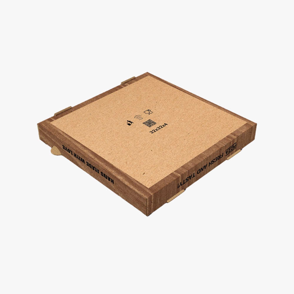 Welt Packer Pizzakartons aus Mikrowellpappe Kraft 32 x 32 x 4 cm (100 stück)